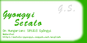 gyongyi setalo business card